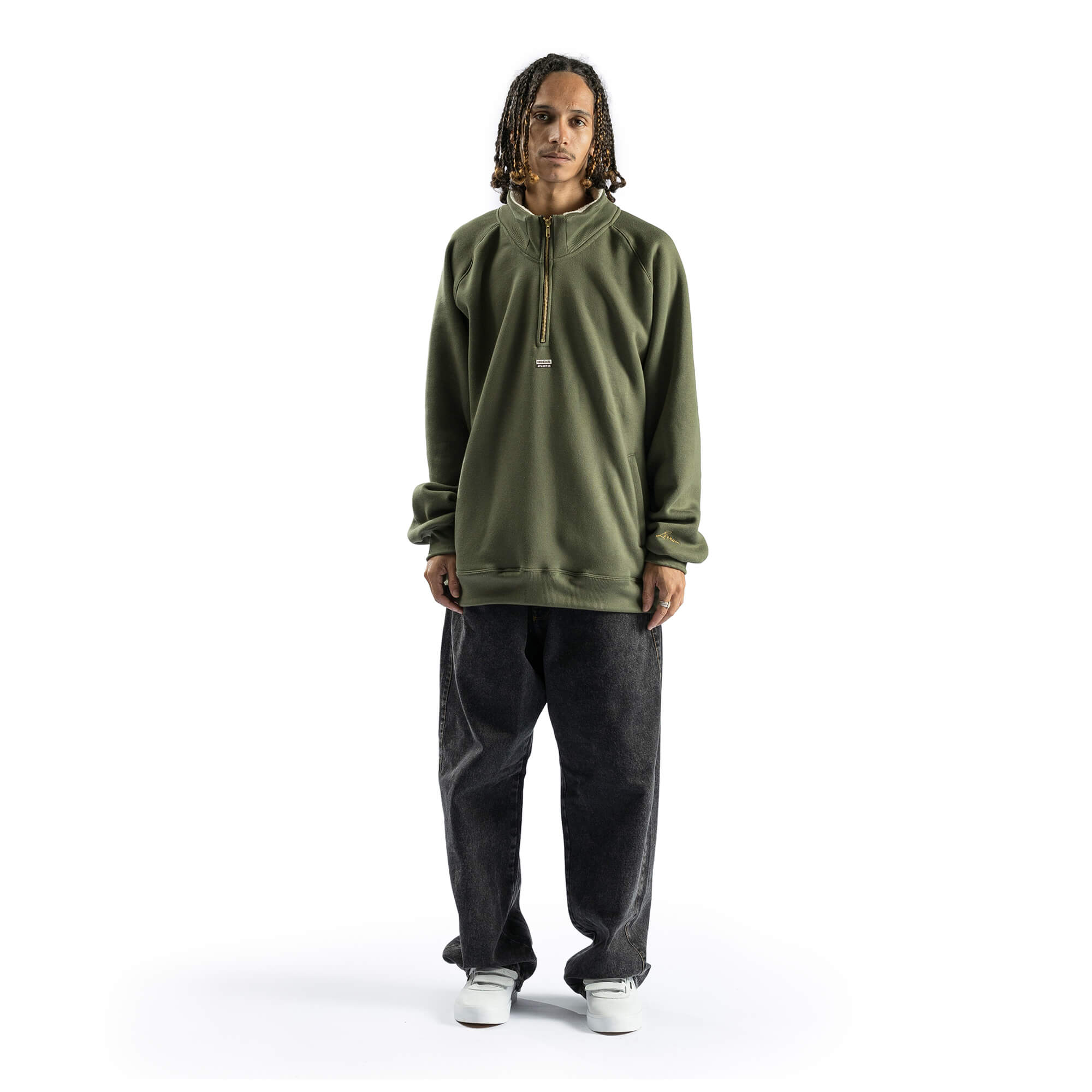 Moletom Half Zip Hocks Atlantis Skunk - Verde
